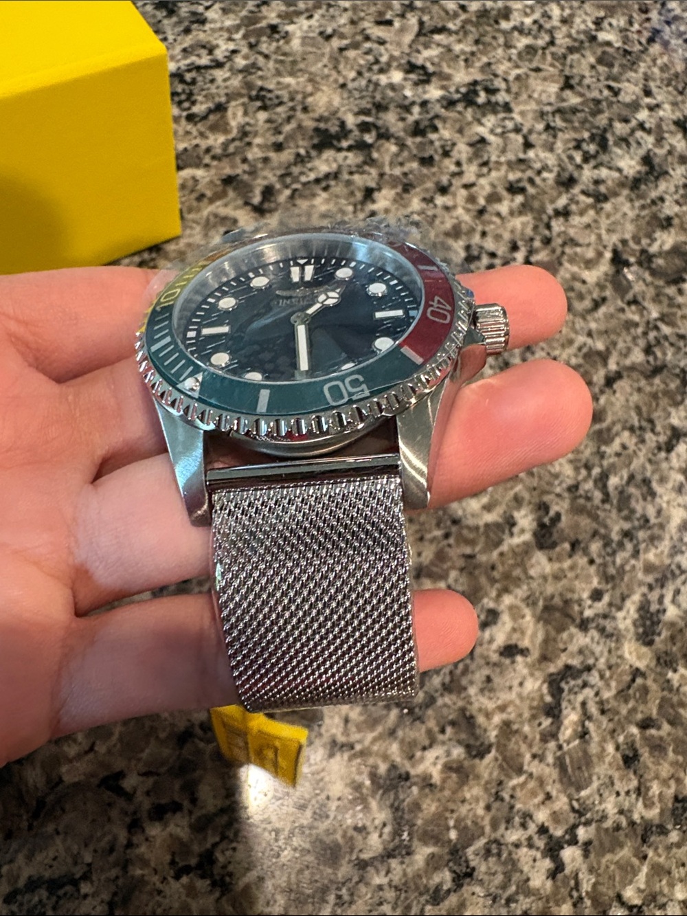 Sold Invicta Blue and Red Dial Mesh Bracelet Watch - Picture 9 of 10